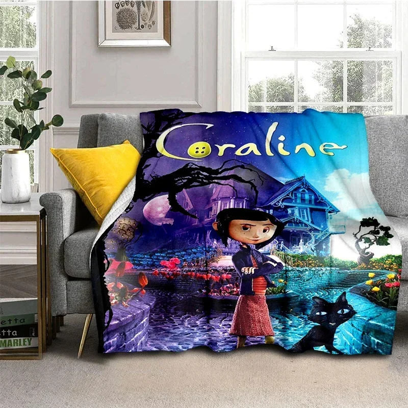 Home Textiles Throw - Coraline-Manta de película súper suave Kawaii,