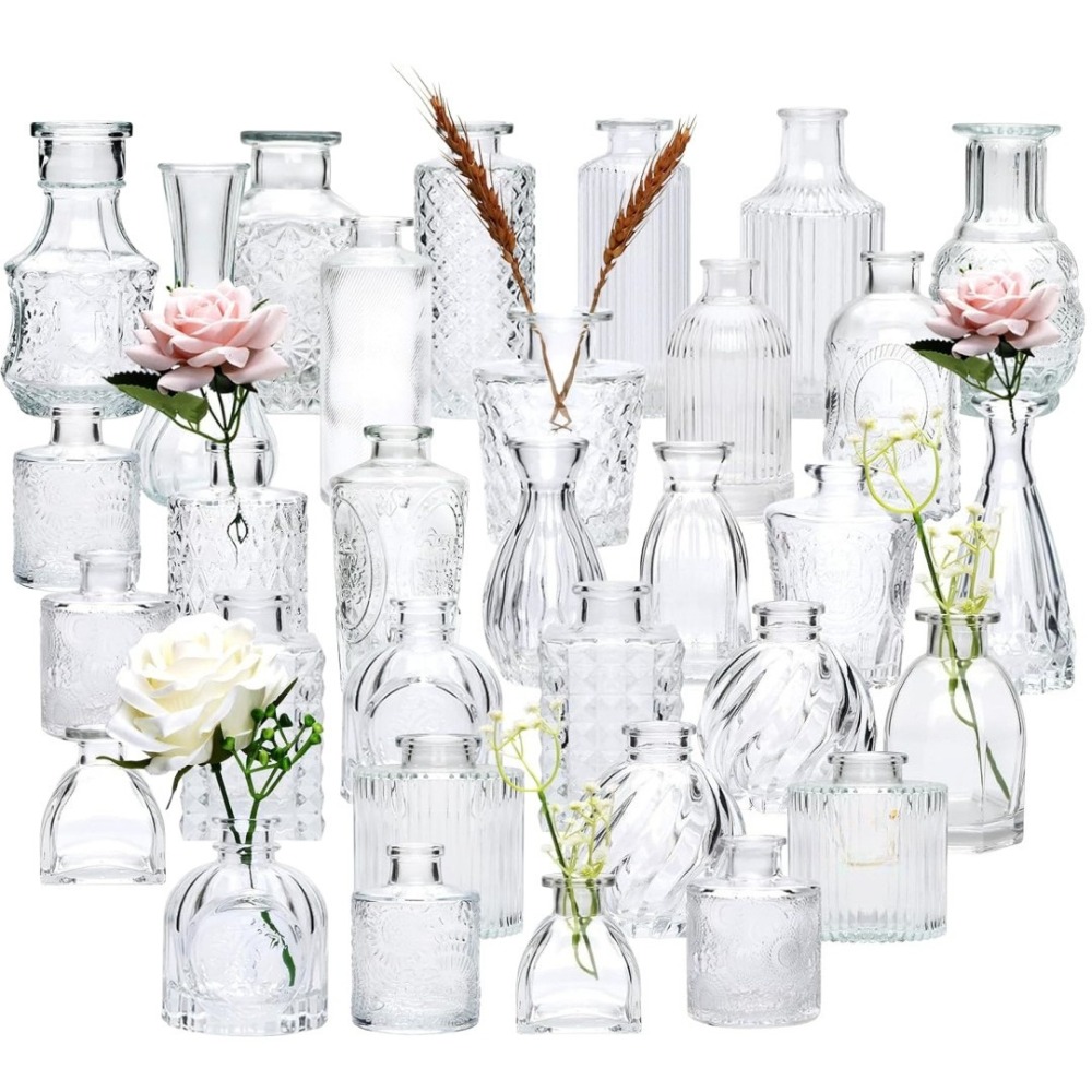 Home Textiles France - 10 Uds. Mini floreros de cristal