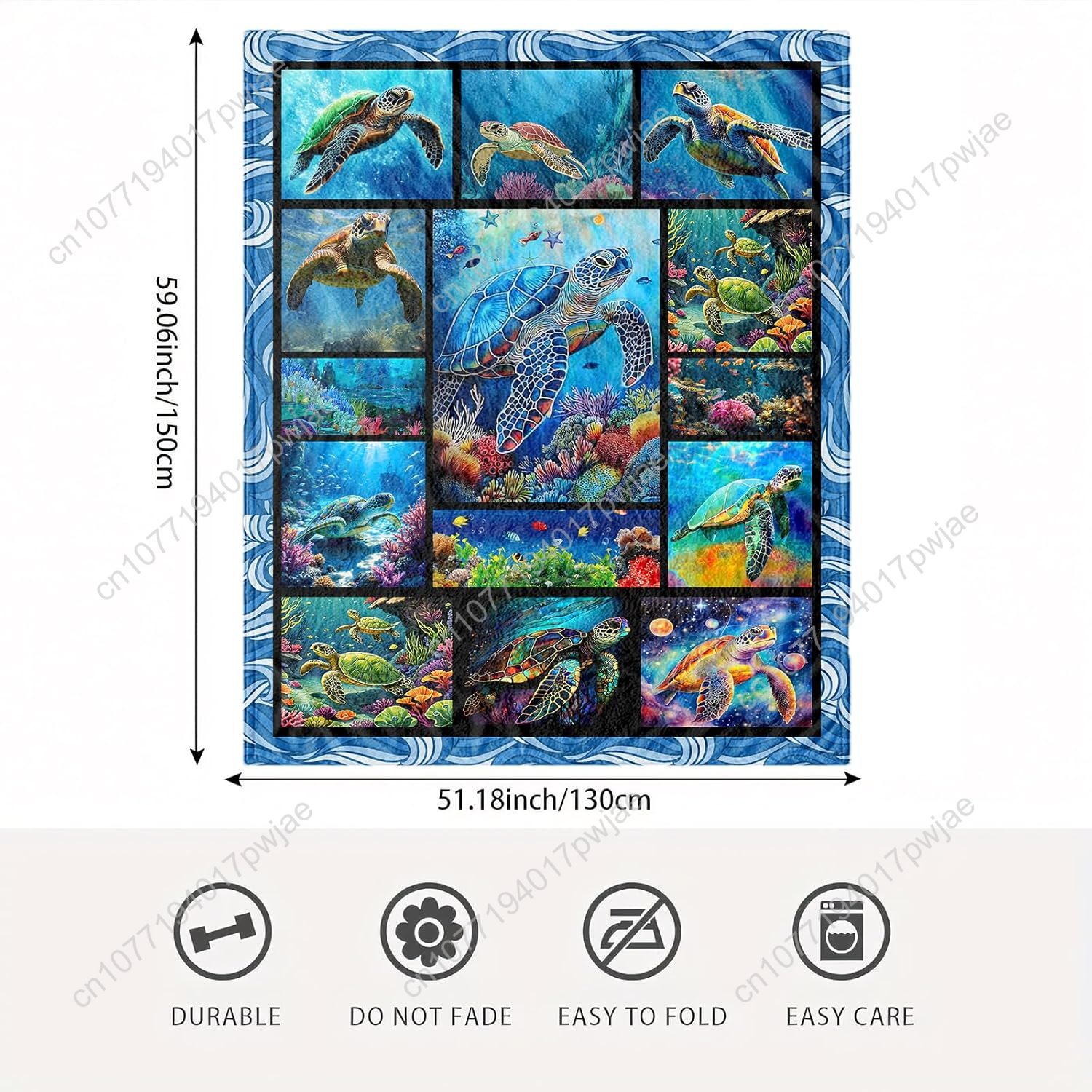 Manta de franela de tortuga ma - Home Textiles & Decorations reseña y precio