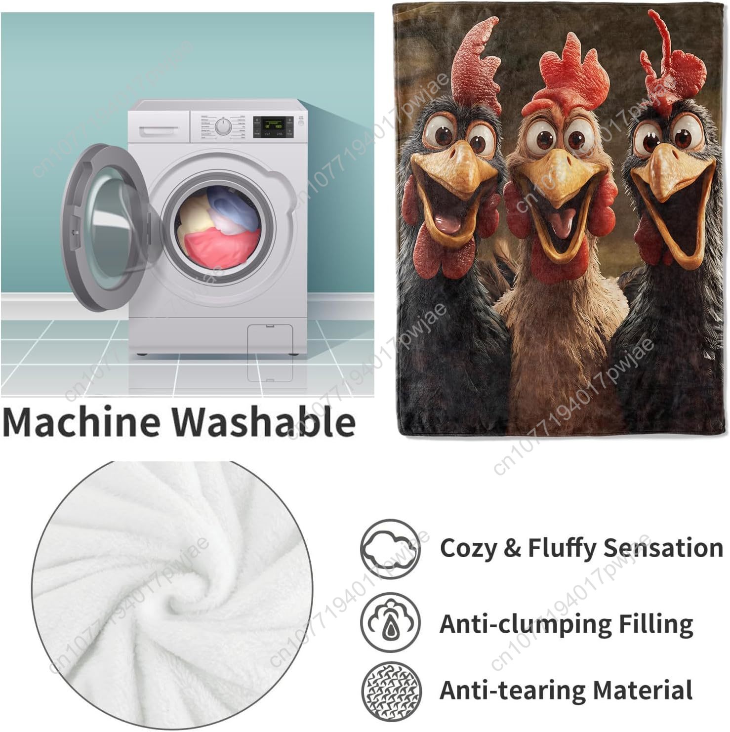 Manta de pollos, regalos para  - Home Textiles & Decorations reseña y precio