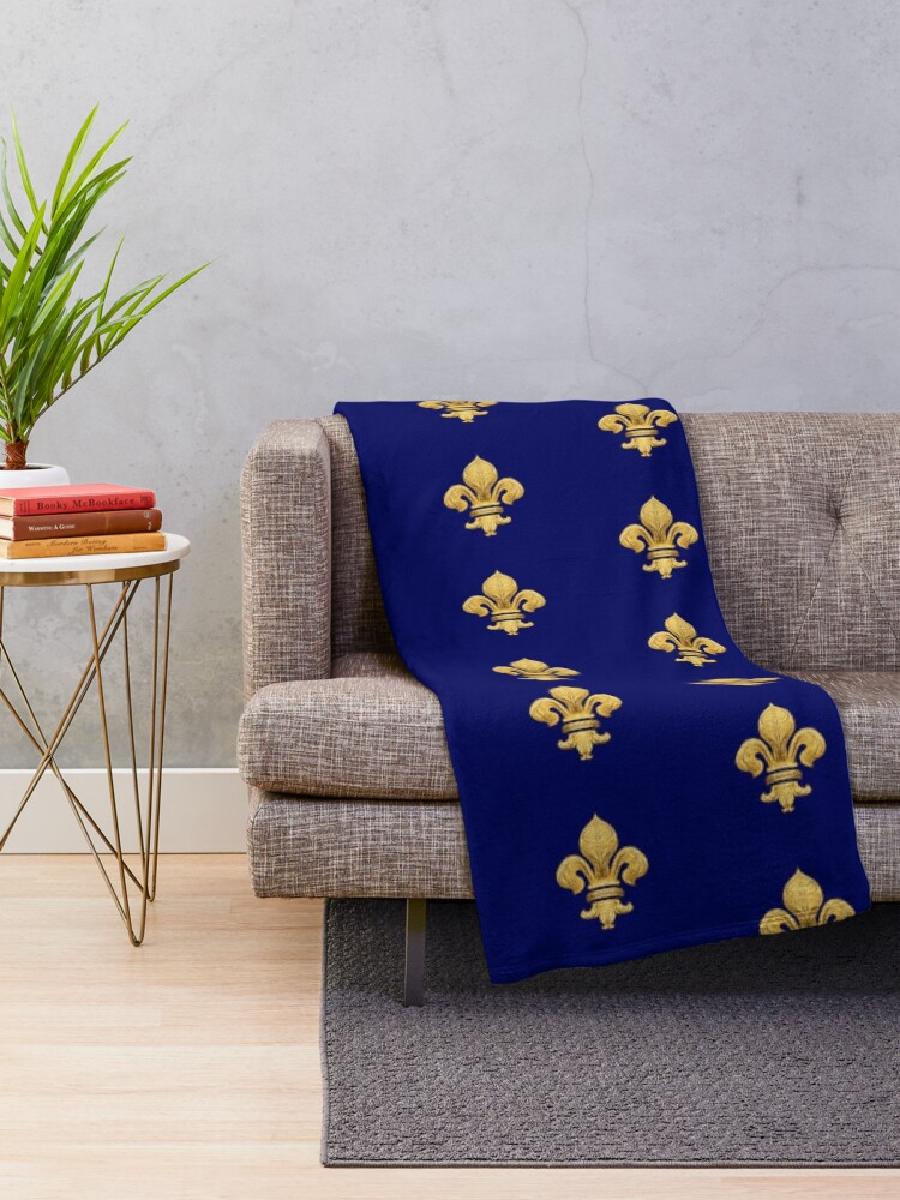 Manta azul Royal Fleur de Lys, - Home Textiles Throw reseña y precio