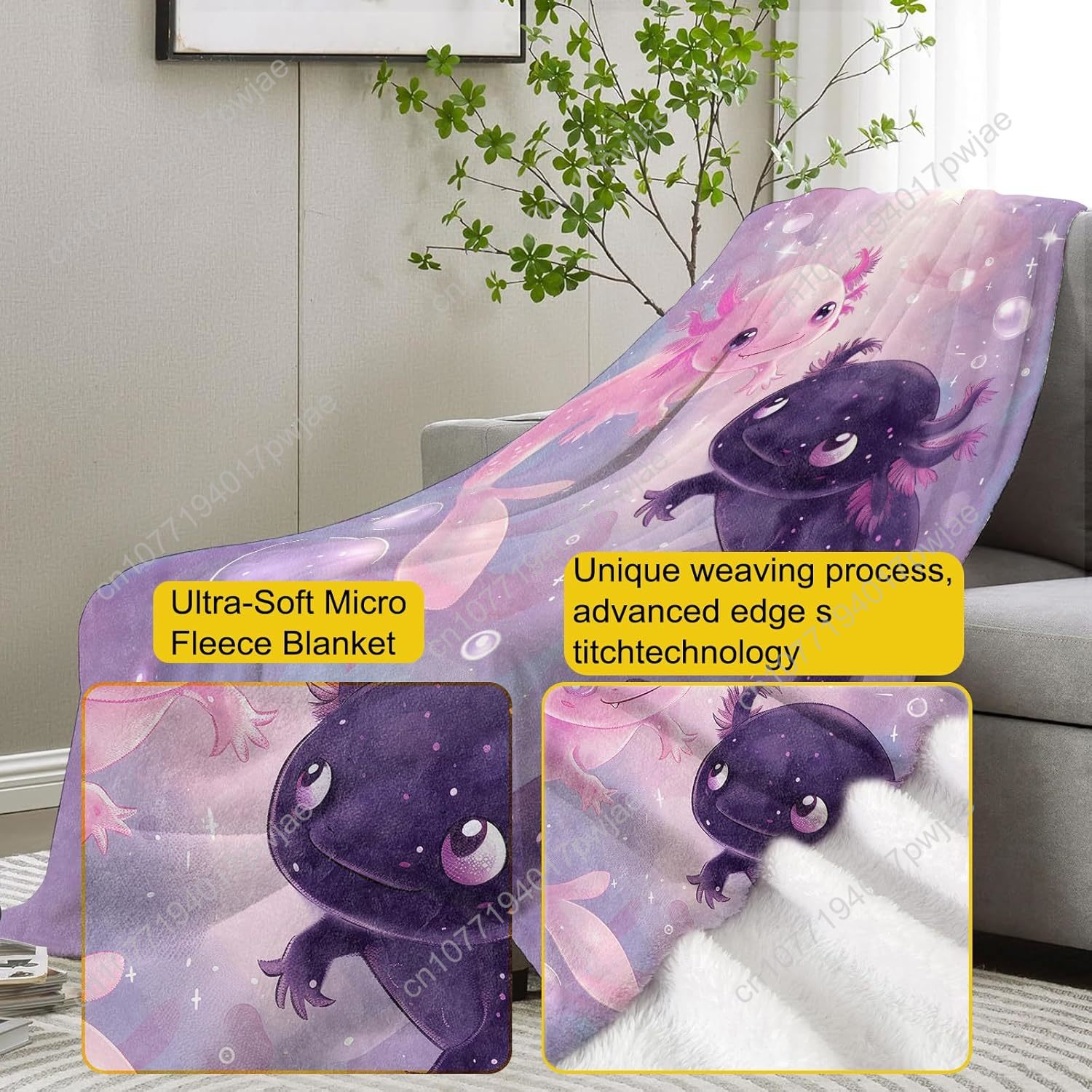 Manta Axolotl, lindas mantas d - Home Textiles & Decorations reseña y precio