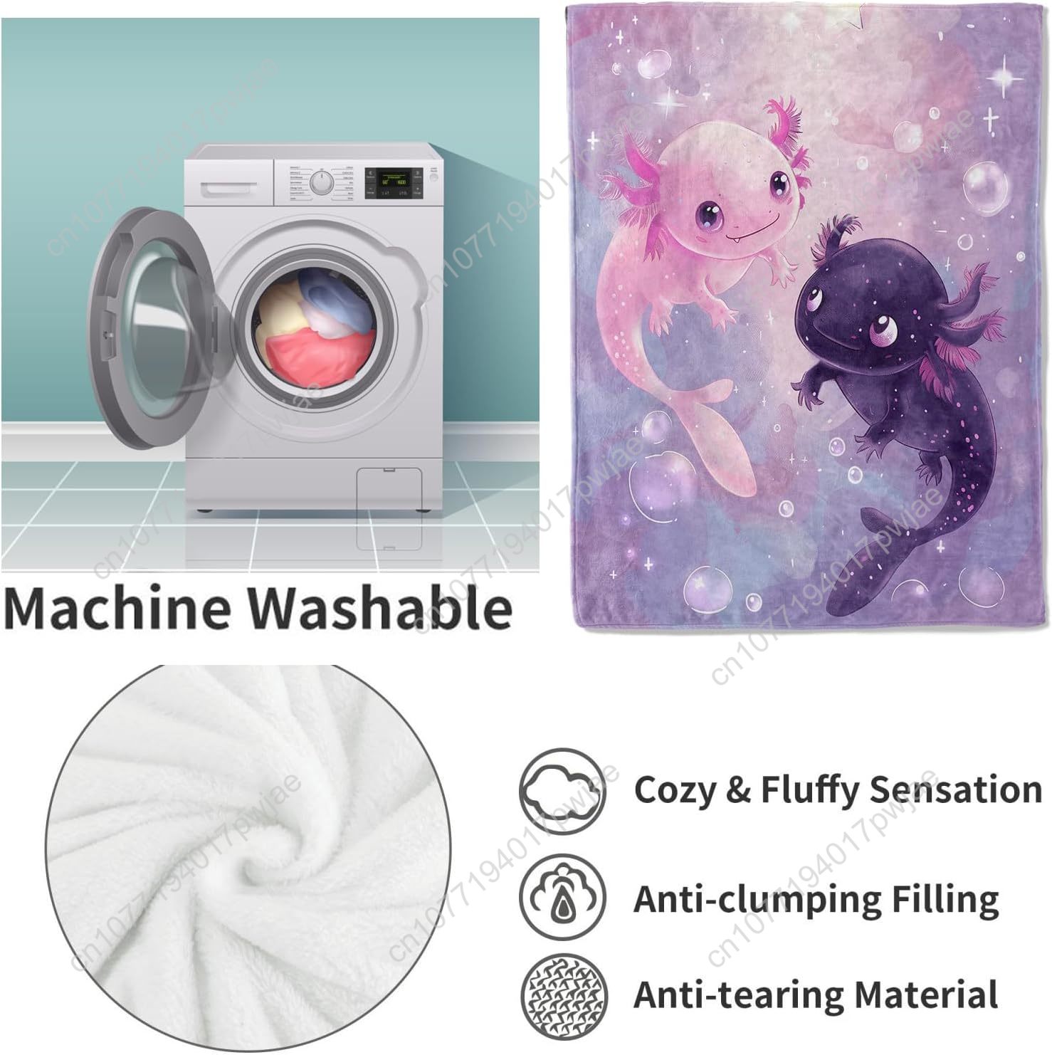 Manta Axolotl, lindas mantas d - Home Textiles & Decorations reseña y precio