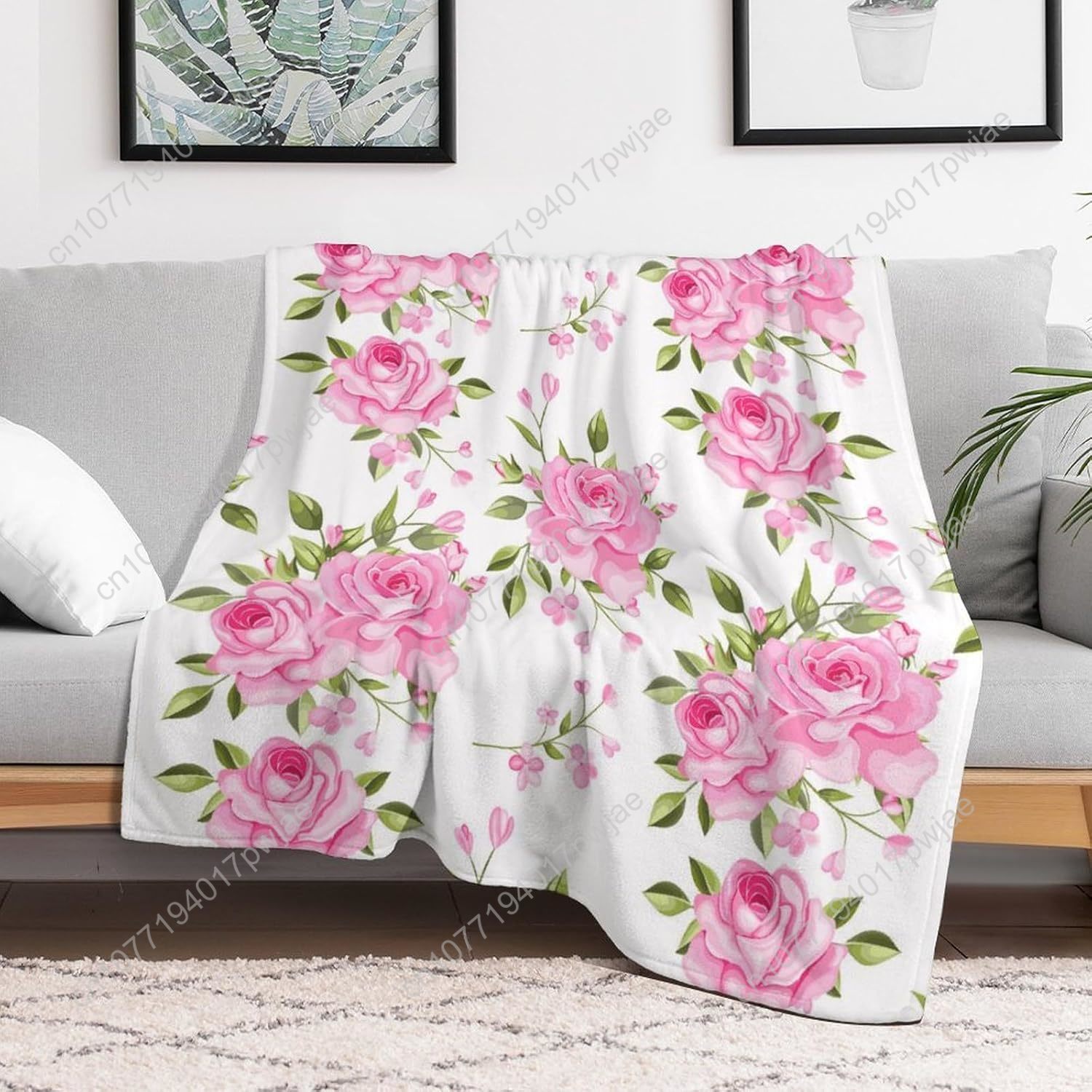Manta de flores rosas, decorac - Home Textiles & Decorations reseña y precio
