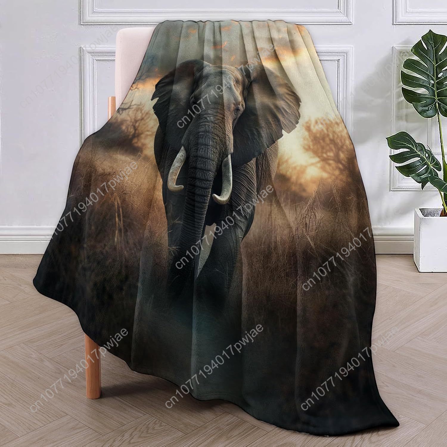 Manta polar de elefante, escen - Home Textiles & Decorations reseña y precio