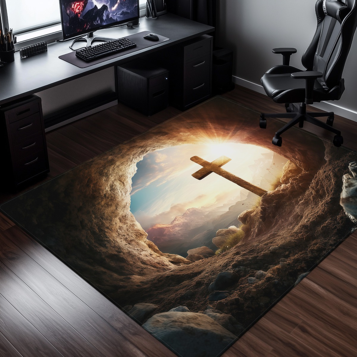 Alfombra de cueva cruzada reli - Sunrise Home Textiles & Apparel reseña y precio