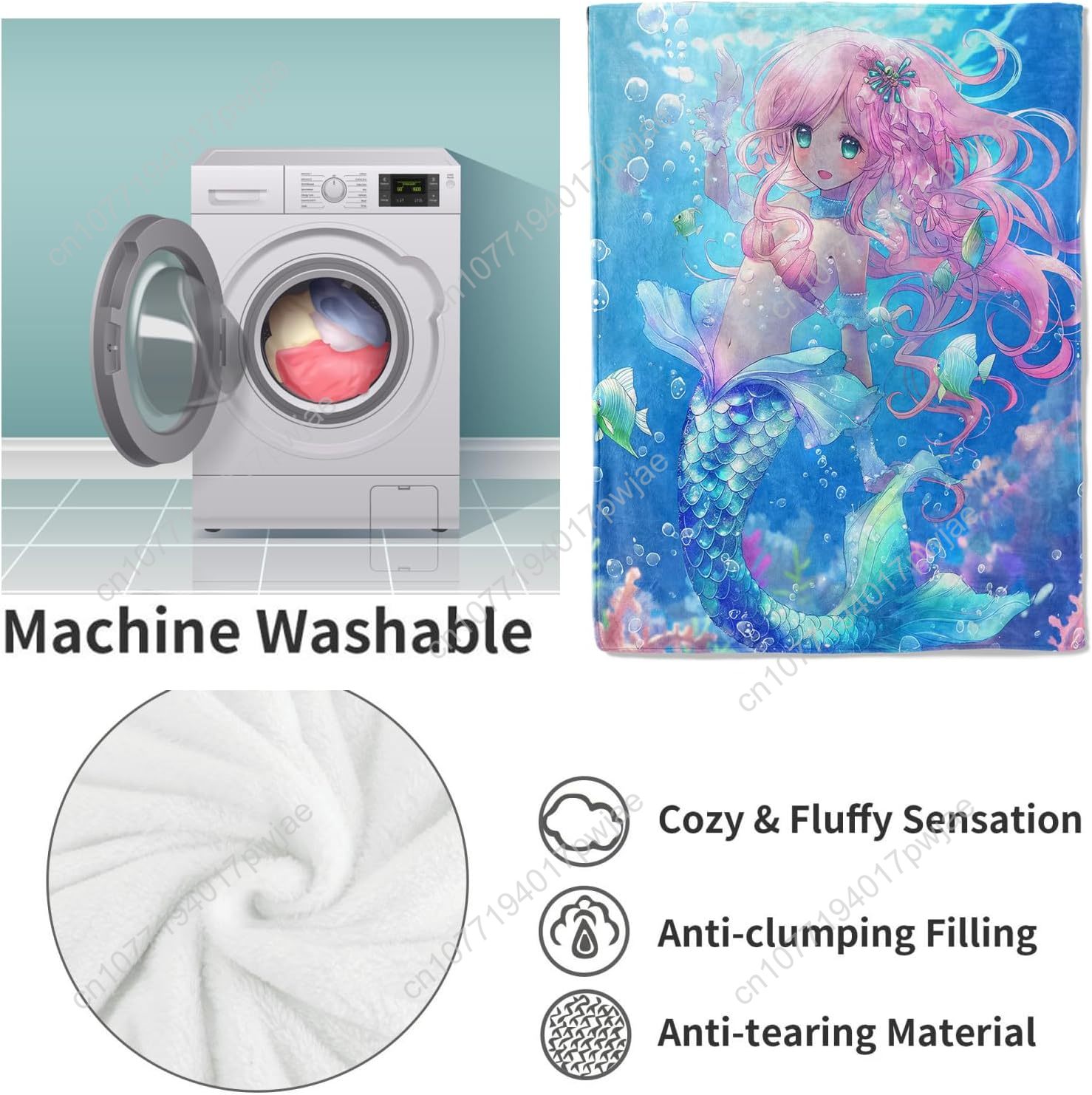 Manta de sirena bonita, mantas - Home Textiles & Decorations reseña y precio